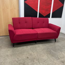 Red Or Gray Fabric Couch 3 Seater Sofa Mcombo 5120