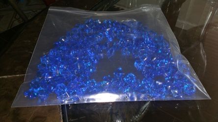 Blue ice cubes glass plastic decoration