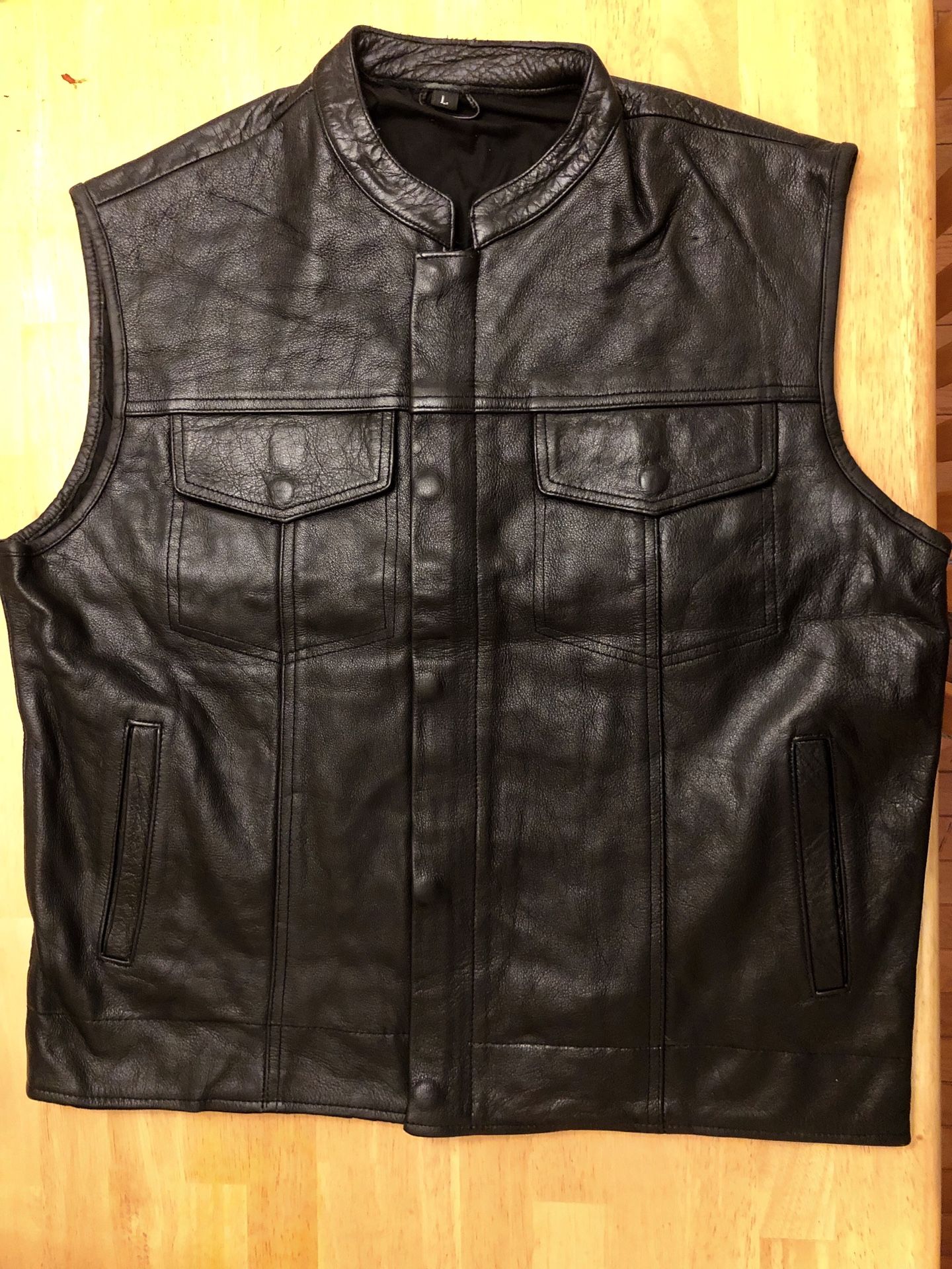 Motorcycle vest leather in all sizes available