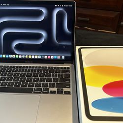 MacBook Air M1 And iPad 10th Generation With Apple Pencil