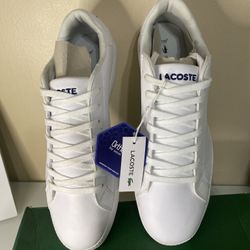 LACOSTE Women’s Graduate BL 1 SMA Leather White Sneakers Size 10 W / 8 M