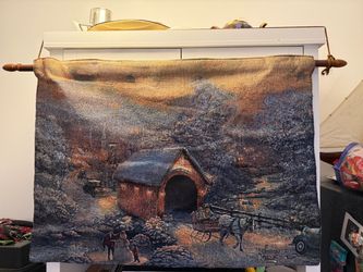 Thomas Kinkade Woven Tapestry Wall Hanging