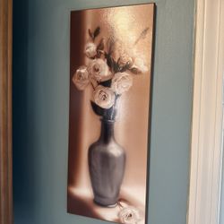 Frameless Vase of Roses