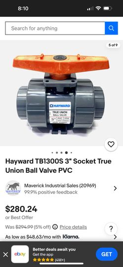 3 Inch PVC Ball Valve Hayward Commercial Grade New
