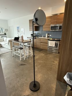 Black Metal Standing Lamp For Sale! Adjustable Height