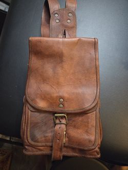 The Cottage" Leather Mini Backpack - Brown