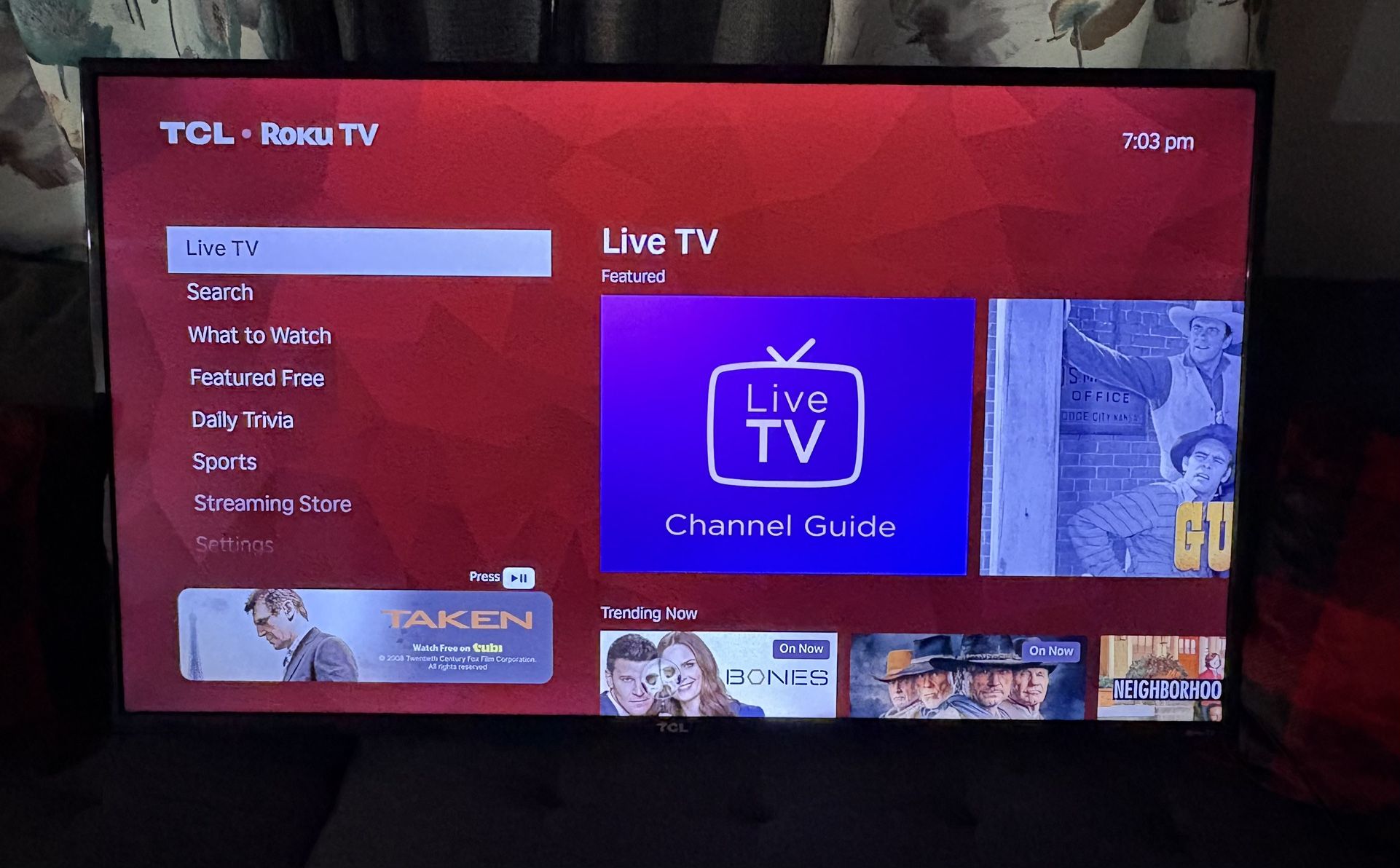 TCL 49” 4K UltraHD Roku Smart LED TV (No stand)