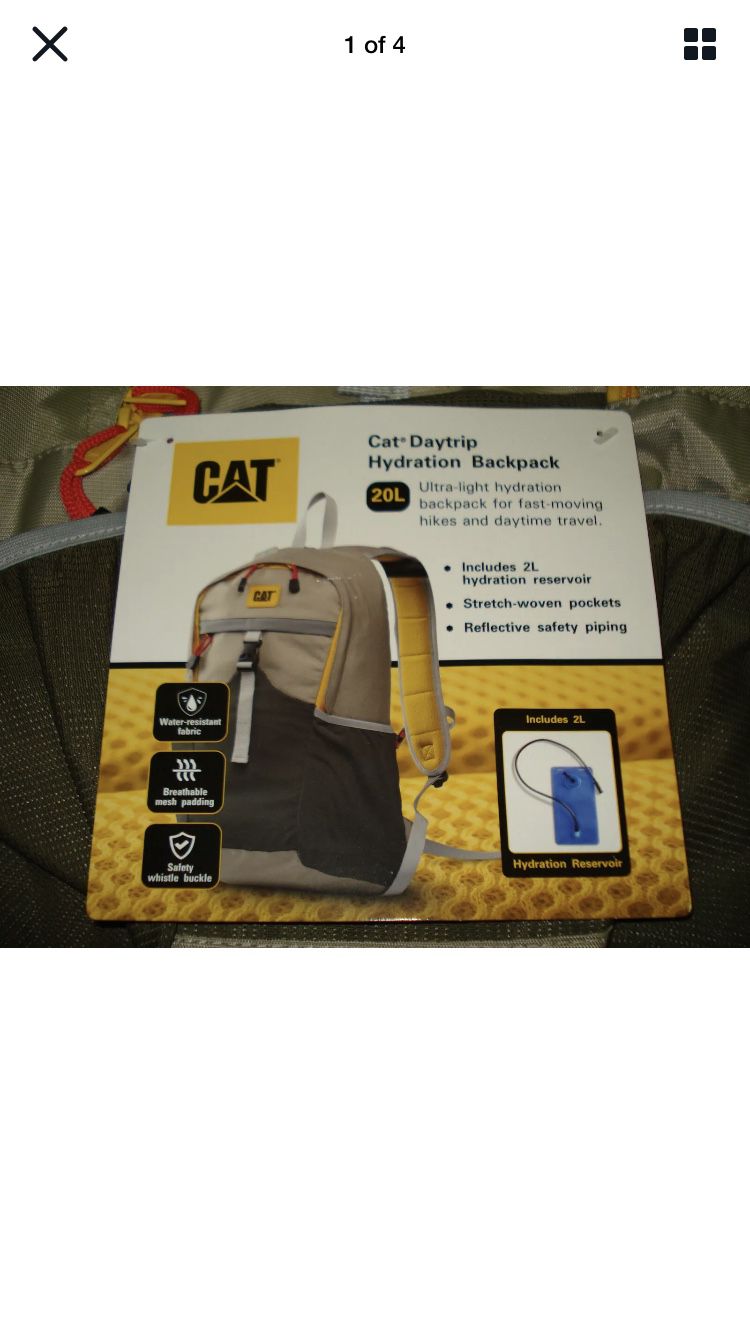 CAT Caterpillar Licensed Daytrip Hydration Backpack New