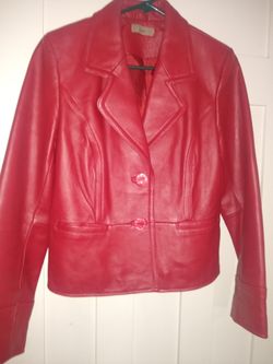 i. e. ....Beautiful Red, Real Leather Lady's jacket