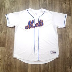 Vintage Majestic MLB New York Mets Baseball Jersey Adult XXL White Stitched Logo