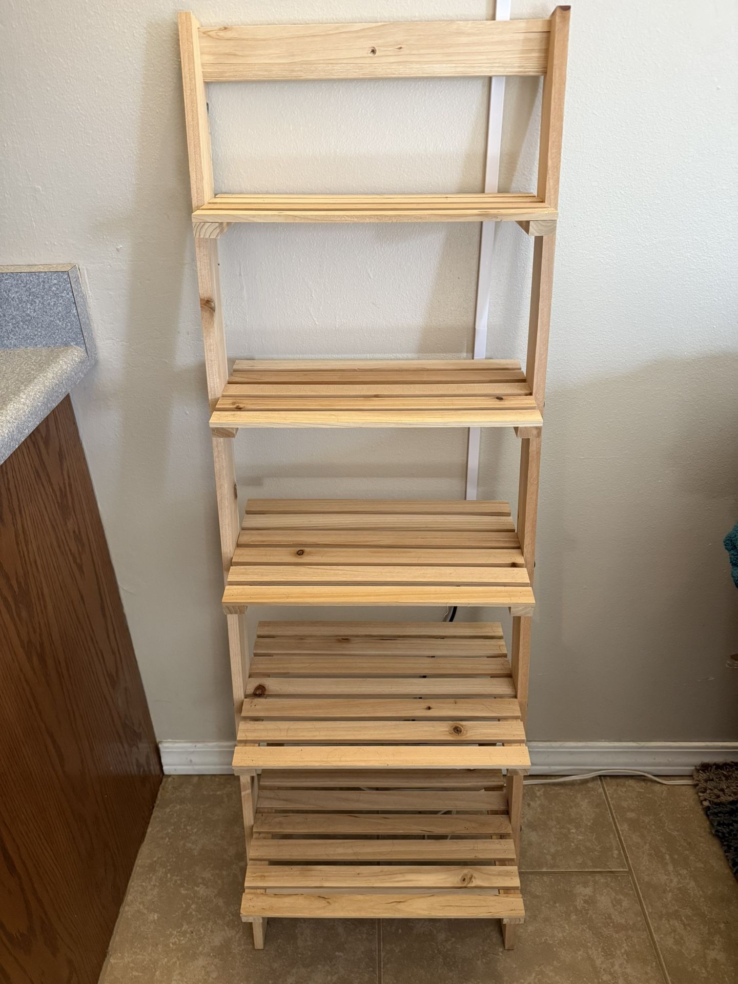 Wooden Mid Century Accent Shelf
