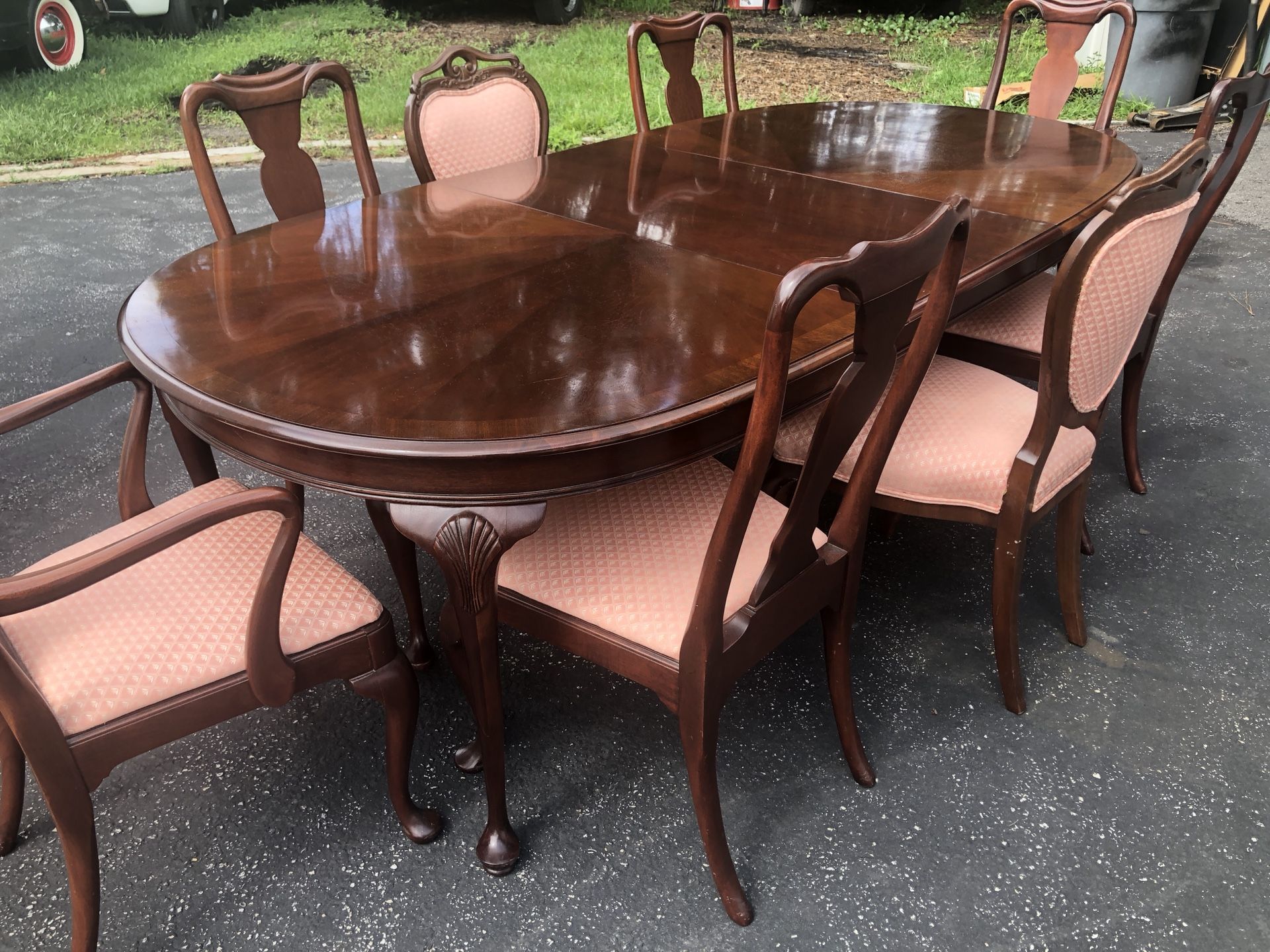 Absolutely Gorgeous Vintage Walter of Wabash Dining Table + 8 Chairs