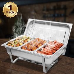 3 Tray Chafing Dish Buffet Stainless Steel 10 Quart