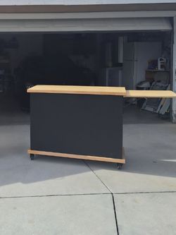 Rolling Bar Cart with Wood Top