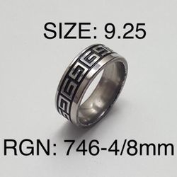 Stainless Steel Ring Band For Men & Women: Size-9.25/RGN-746-4