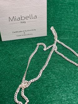 2.3 mm wide Italian Sterling silver Gold Plated Cuban Link chain. 22” long