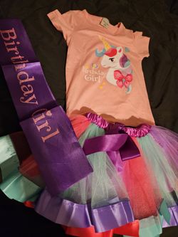 Birthday Little Girl Outfit With Sash
