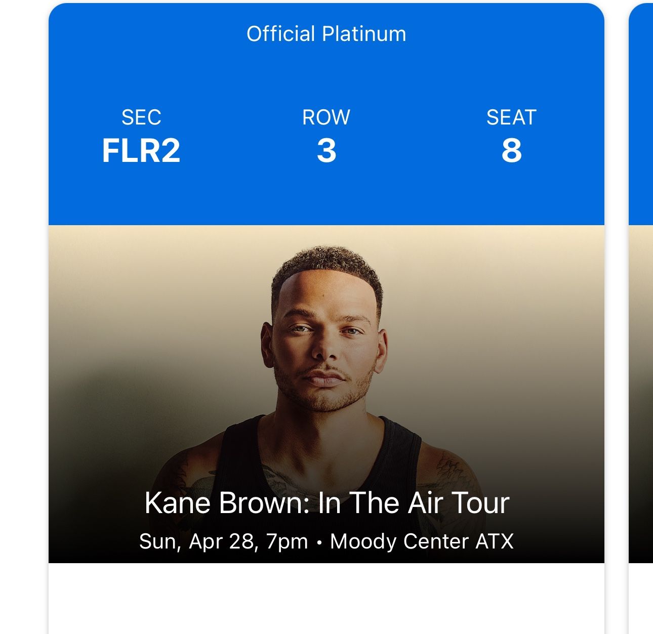 Kane Brown Concert Tickets For The Moody Center On April 28