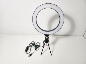 LED Ring Fill Light with Tripod Brightness Adjustable Video Fill Light Holder, USB Angle Adjustable Ring Fill Light for Live Broadcast Photography for