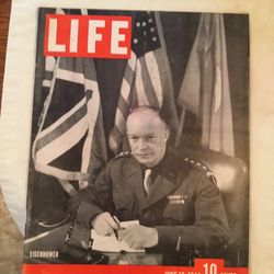 LIFE MAGAZINE FEATURING GENERAL DWIGHT DAVID EISENHOWER-1944