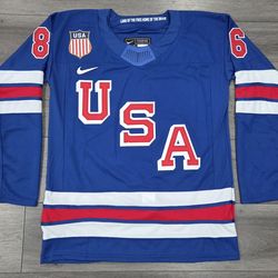 Jack Hughes Royal US Hockey 2026 Home Jersey