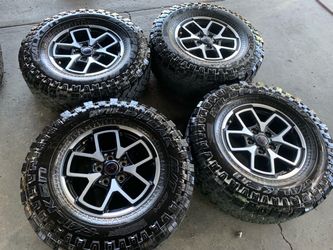 17” new take off rims with good used falken tires 70% tread for sale jeep rubicon wrangler