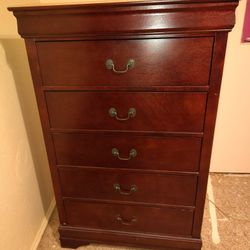 Cherry Wood Sleigh Bed Set 