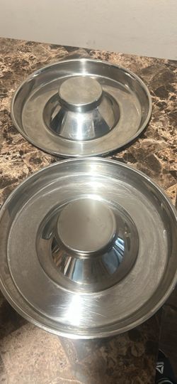 Stainless Steel Slow Feeder Dog Bowls – Set of 2