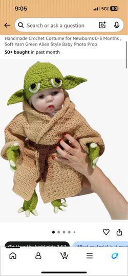 Crochet baby Yoda costume