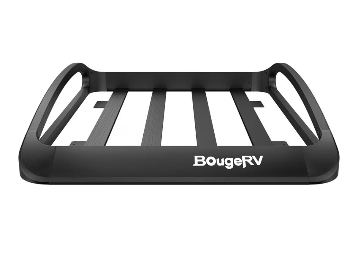BougeRV Anti-Rust Aluminum Roof Basket 47''x40''x8'' Lightweight Universal Rooftop Cargo Carrier Roof Rack Cargo Basket with Wind Fairing, Roof Rack f