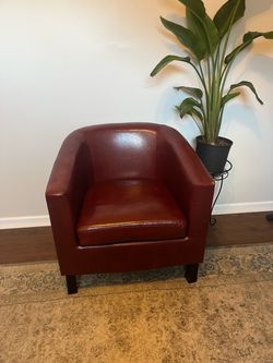 Burgundy Faux Leather Tub Chair