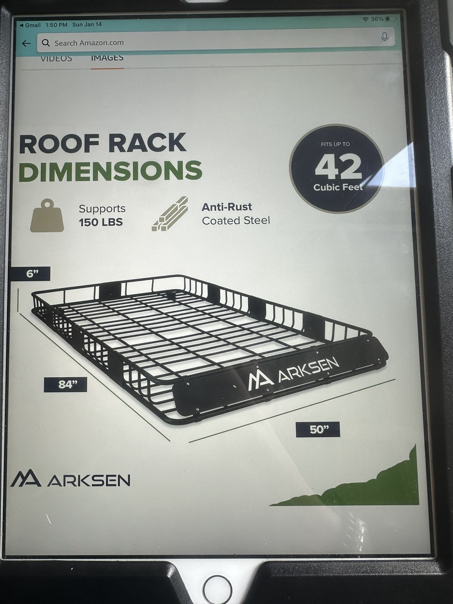 ARKSEN 84 x 50 Inch Universal Extra Wide 150LB Heavy Duty Roof