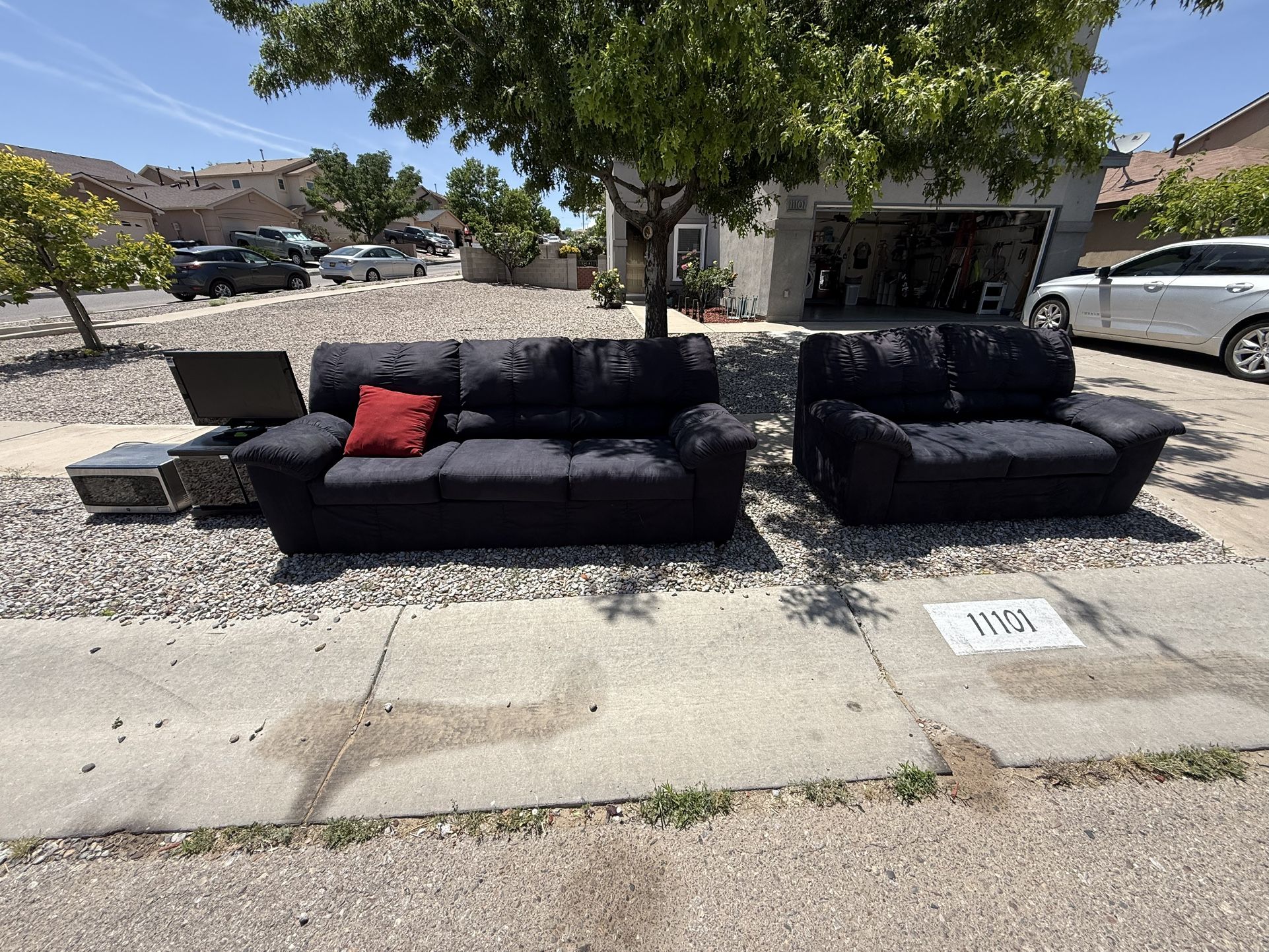 Free Couch, Small TV, and Microwave