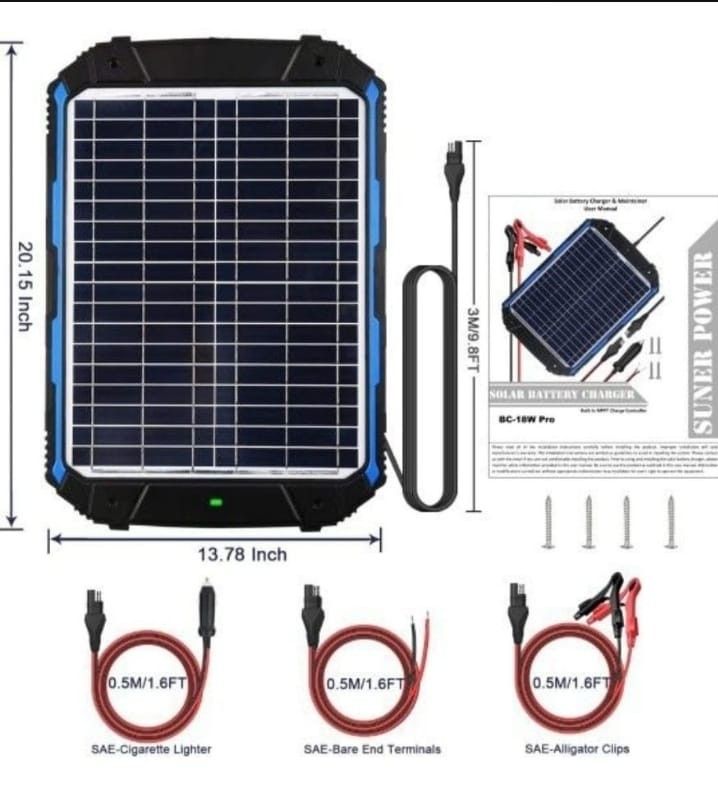 18 WATTS SOLAR BATTERY CHARGER