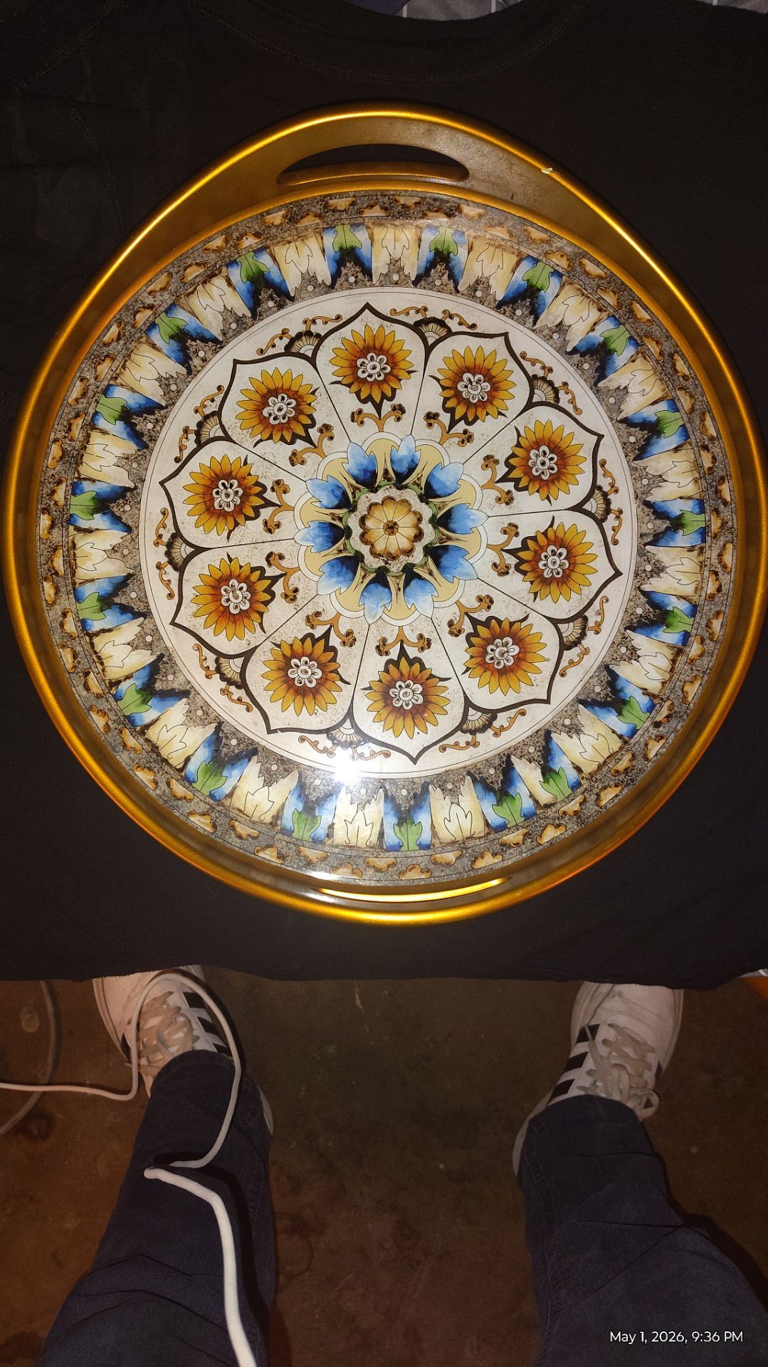 Blue Andean Mandala serving tray
