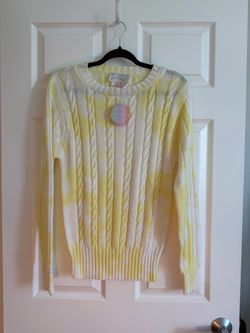 Lord & Taylor Country Clothes Shop VINTAGE Cable Knit Cloud Sweater Cotton M