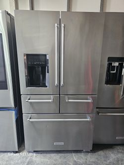 REFRIGERATOR KITCHEN AID STAINLESS STEEL LIKE NEW