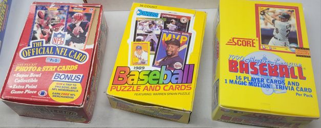 3x sealed packs baseball football cards donruss pro set score