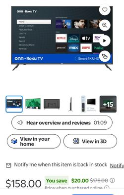 50" Onn Roku Tv
