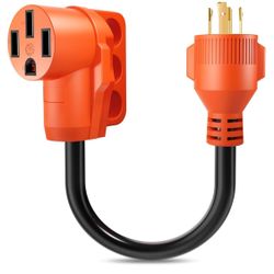 30 Amp to 50 Amp RV Generator Adapter Cord 4 Prong NEMA L14-30P Locking Male Plu