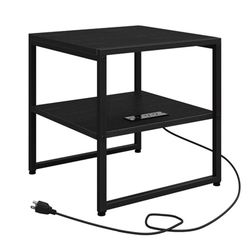 Vantic 20" End Table with Charging Station – Black – Like New