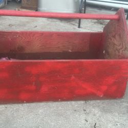Antique Large Old Wooden Carpenters Box / Planter? 