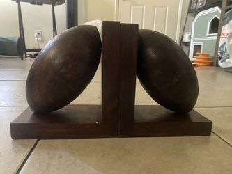 Wood Football Bookends