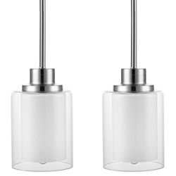 Pendant Light Fixtures, 2-Pack Modern Hanging Ceiling Light, Adjustable