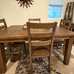 Complete Dining Room Table, Leaf, 6 Chairs