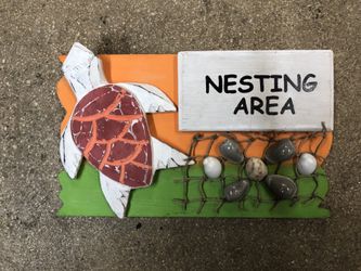 Bar Pool Patio Outdoor Real Wood Turtle Sign