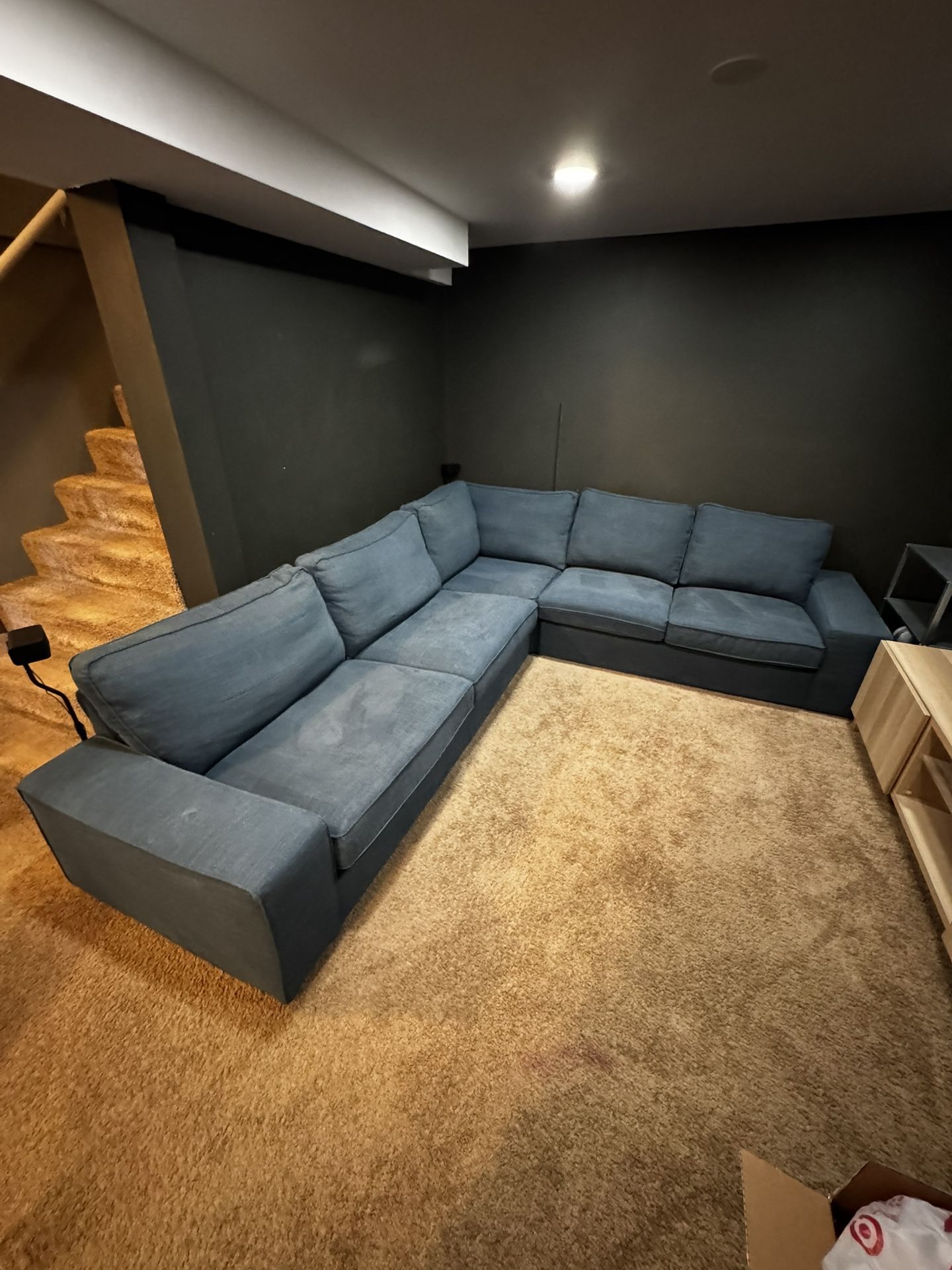 IKEA KIVIK 5-Seat Sofa Couch Sectional - Gunnared blue