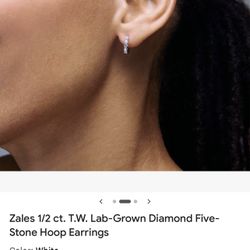 1/2 ct White Gold Huggie Hoop Earrings $250