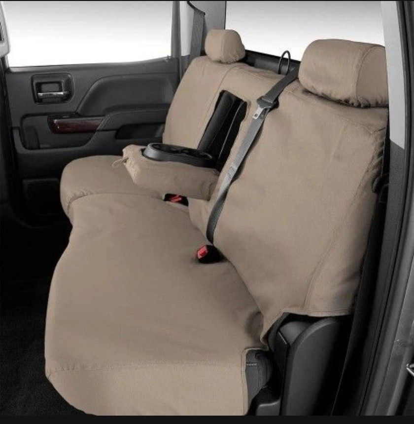 Covercraft SeatSaver Second Row Custom Fit Seat Cover for Select Toyota 4Runner Models - Polycotton (Wet Sand) SS8412PCSA