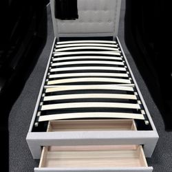 New Twin Size Bed W/storage & New Mattress 